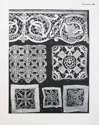 [Русское кружево. Собрала Эбба Салвен]. Ryska Kvinnoarbeten. Samlade och utgifna af Ebba Salwen Stockholm: Aktiebolaget ljus, 1911.